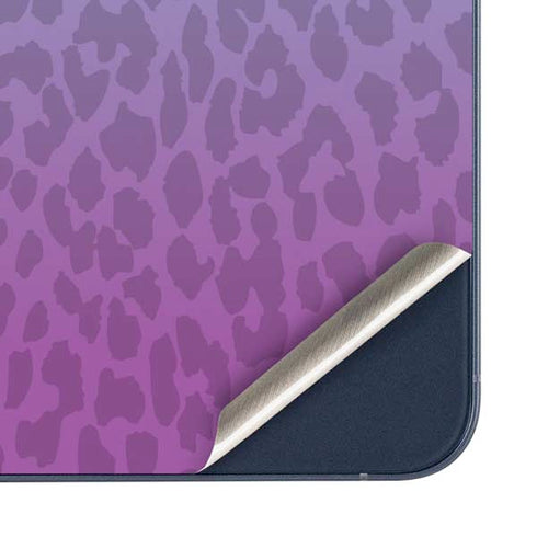 Cheetah Print Purple and Blue Galaxy A35 5G Skin